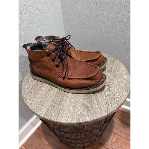 Toms Mens Chukka Ankle Boots Brown Leather Lace Up  8.5